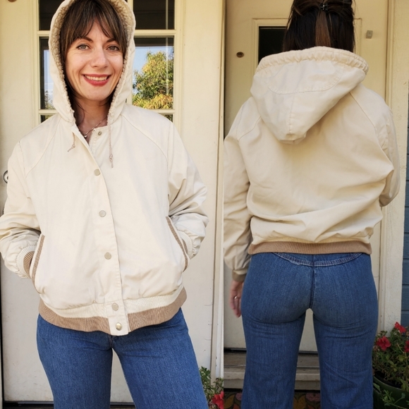 1980s cream coat medium - Picture 3 of 11